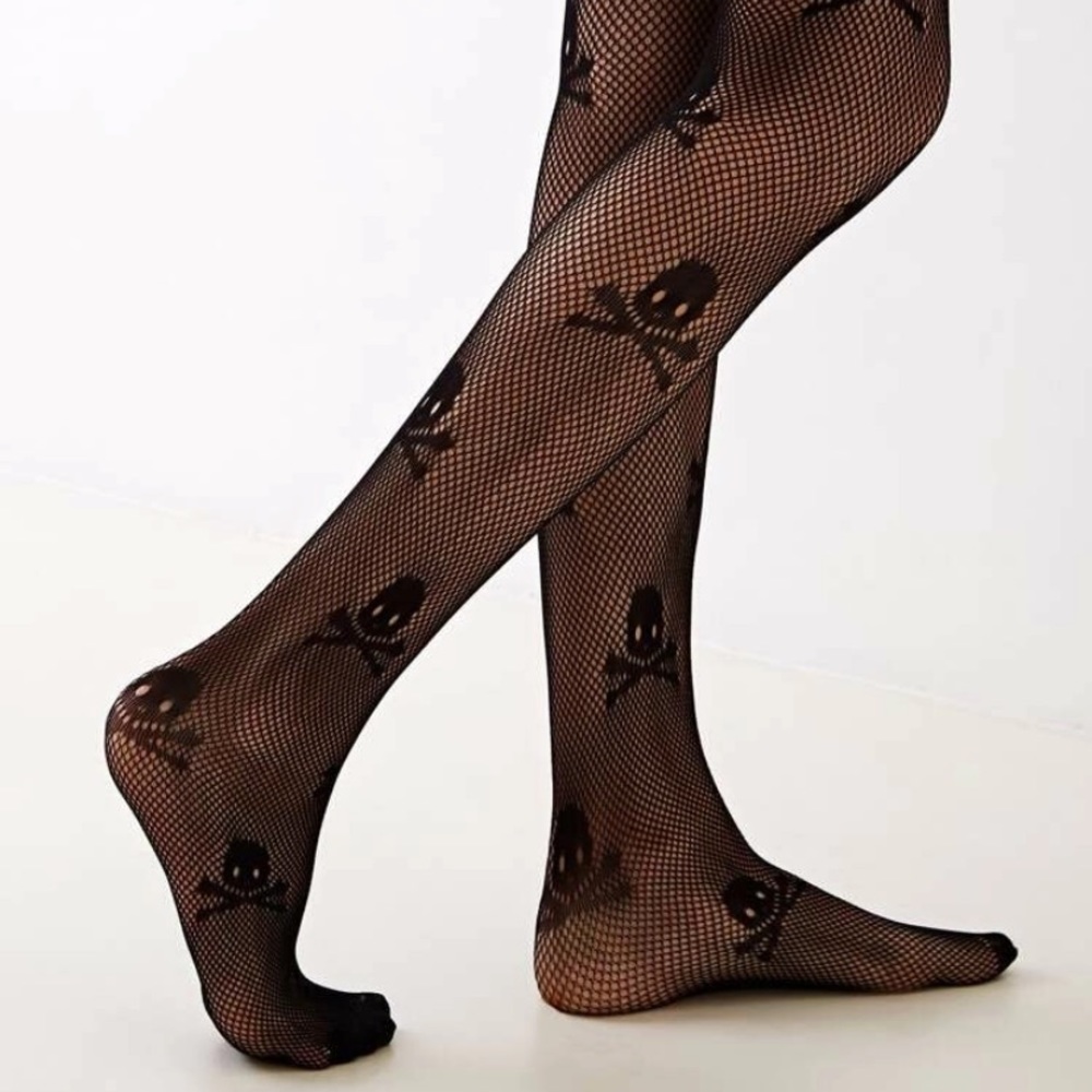Skull Graphic Mesh Tights β€οΈβπ₯ - Picture 3 of 4